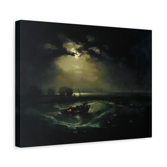 Fishermen at Sea Canvas Wall Art Print - Storm Landscape JMW Turner Prints