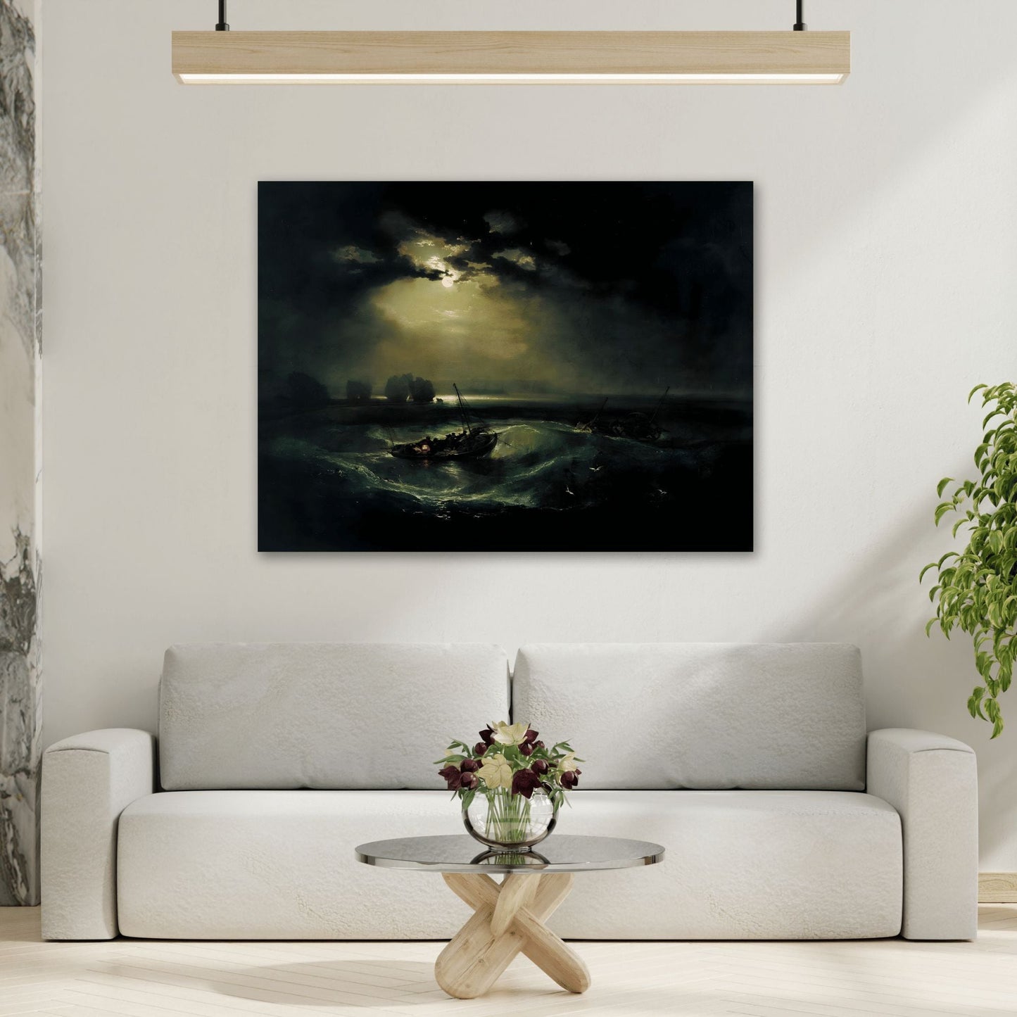 Fishermen at Sea Canvas Wall Art Print - Storm Landscape JMW Turner Prints