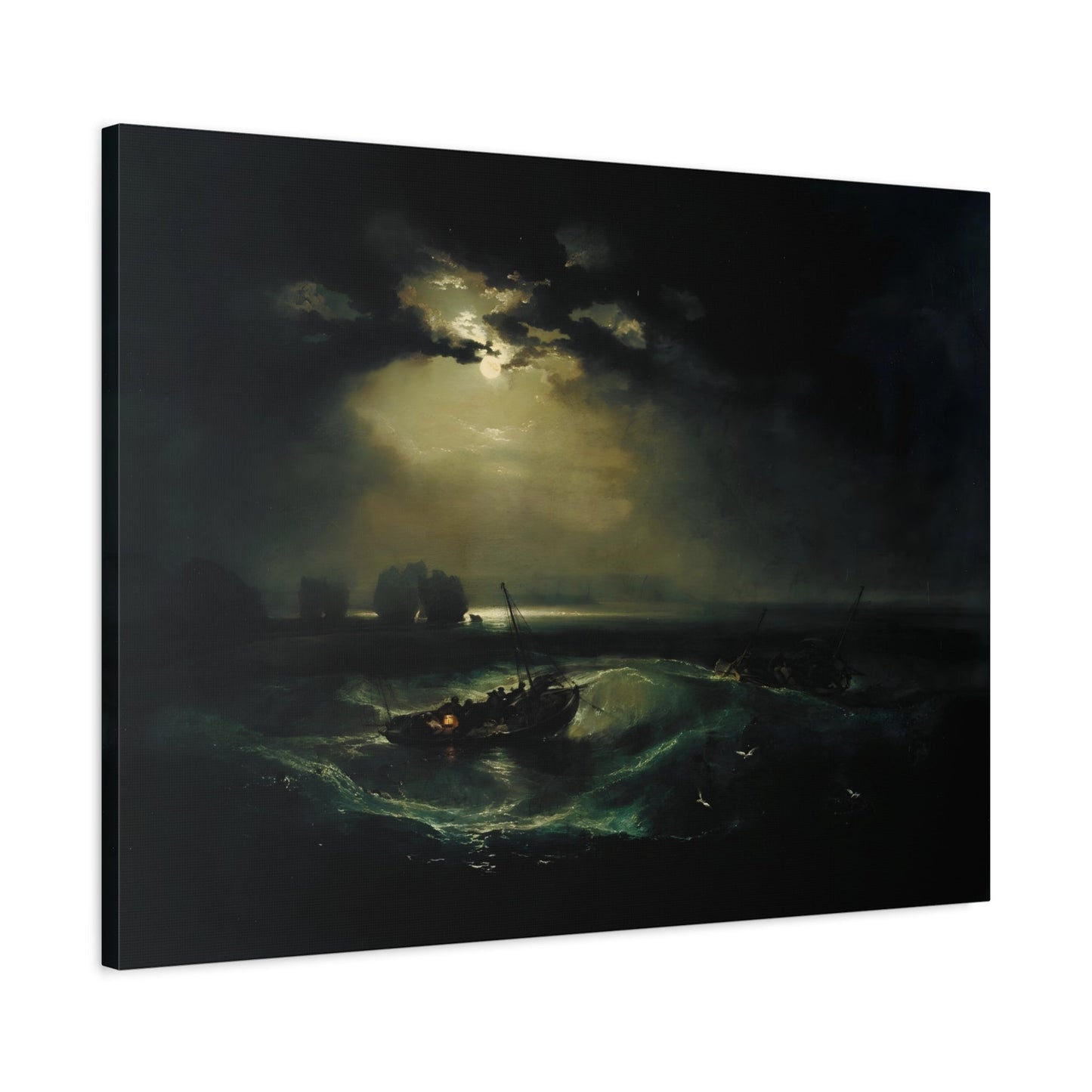 Fishermen at Sea Canvas Wall Art Print - Storm Landscape JMW Turner Prints