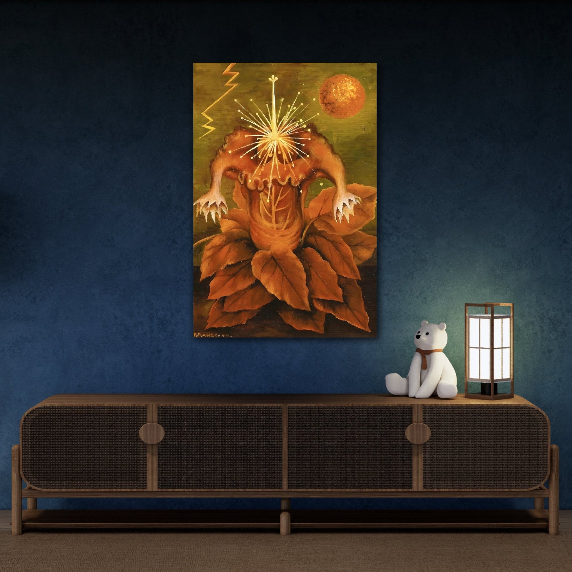 Flame Flower of Life Canvas Print - Frida Kahlo Mexican Wall Art Prints