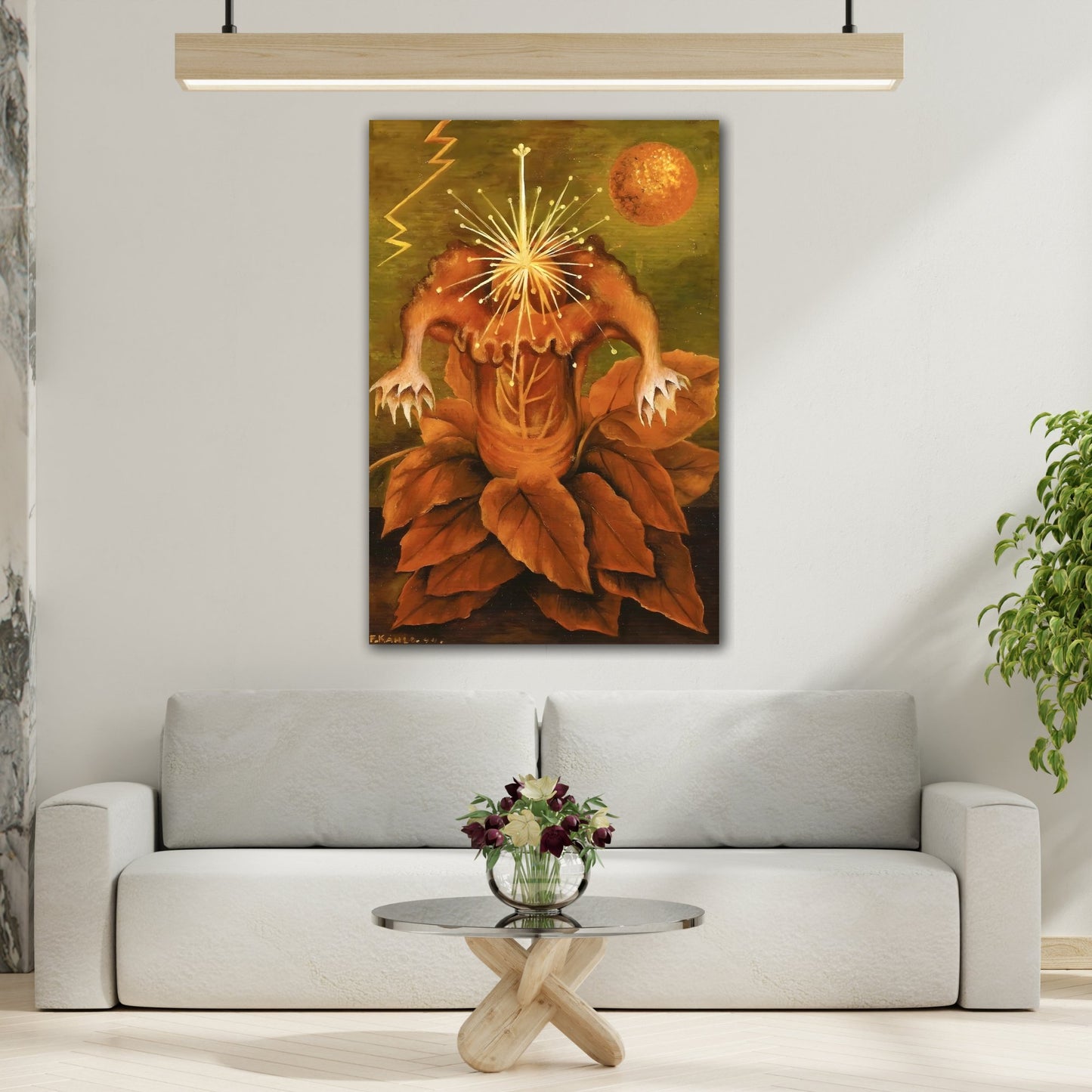 Flame Flower of Life Canvas Print - Frida Kahlo Mexican Wall Art Prints