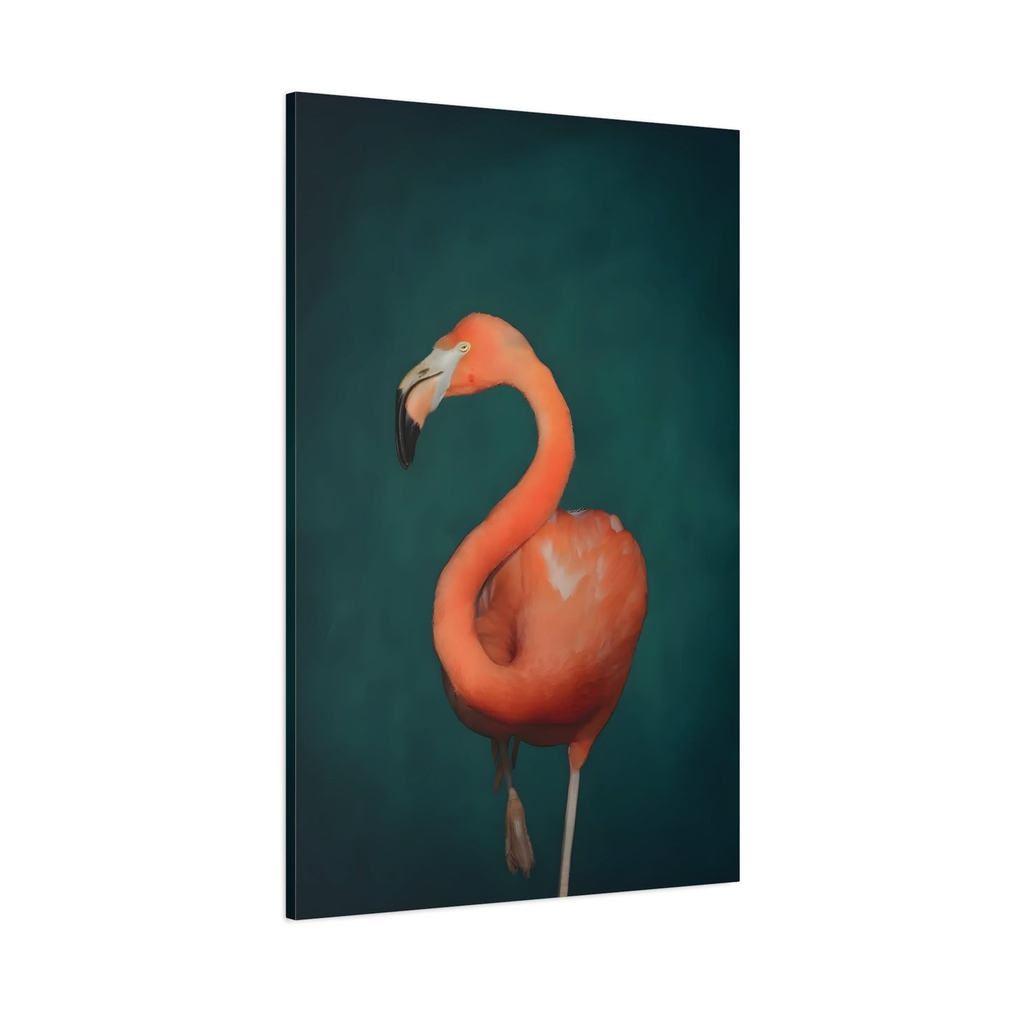 Flamingo Wall Art Canvas Print - Pink and Green Maximalist Home Decor