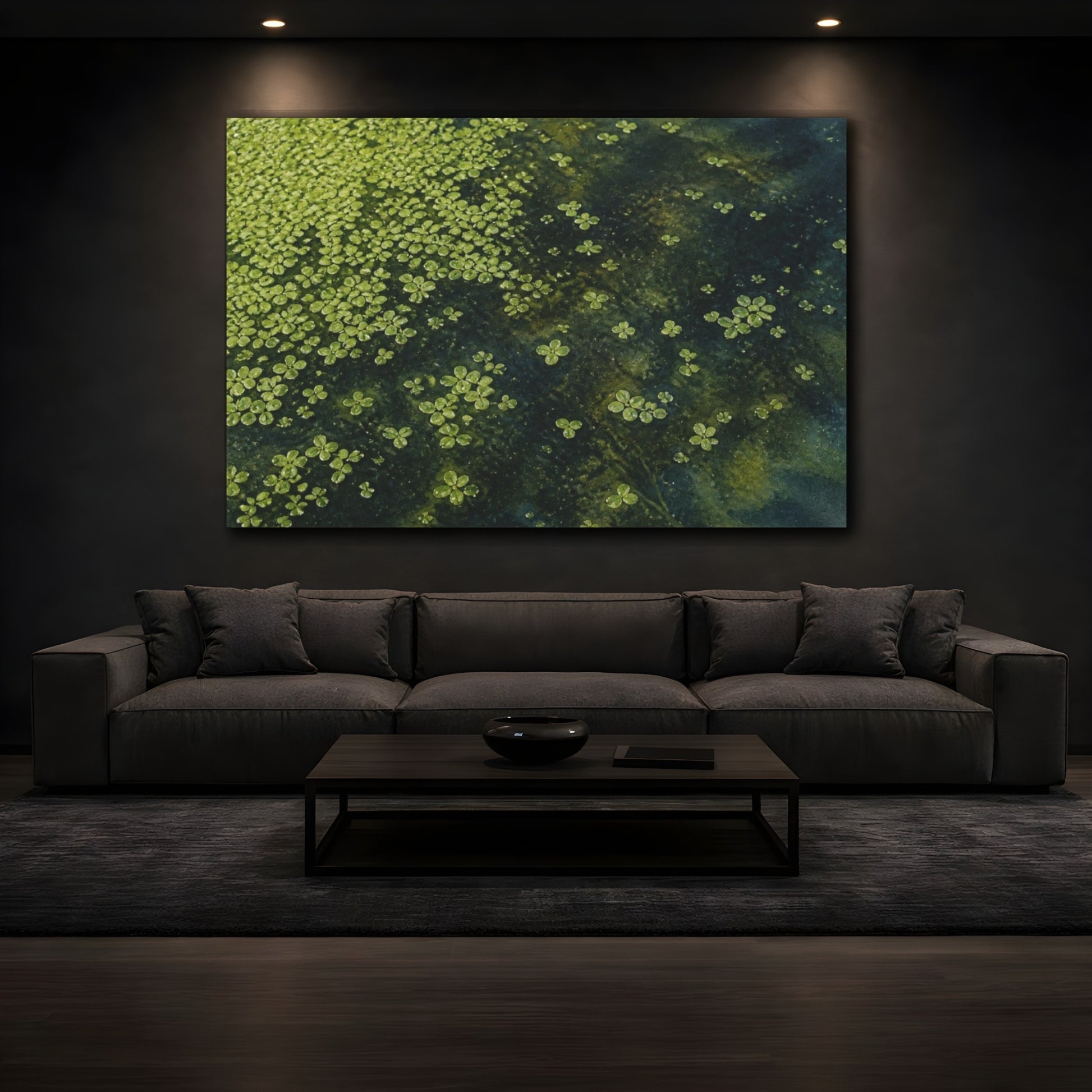Mockup 3. Floating Duckweed Pond shown as canvas print