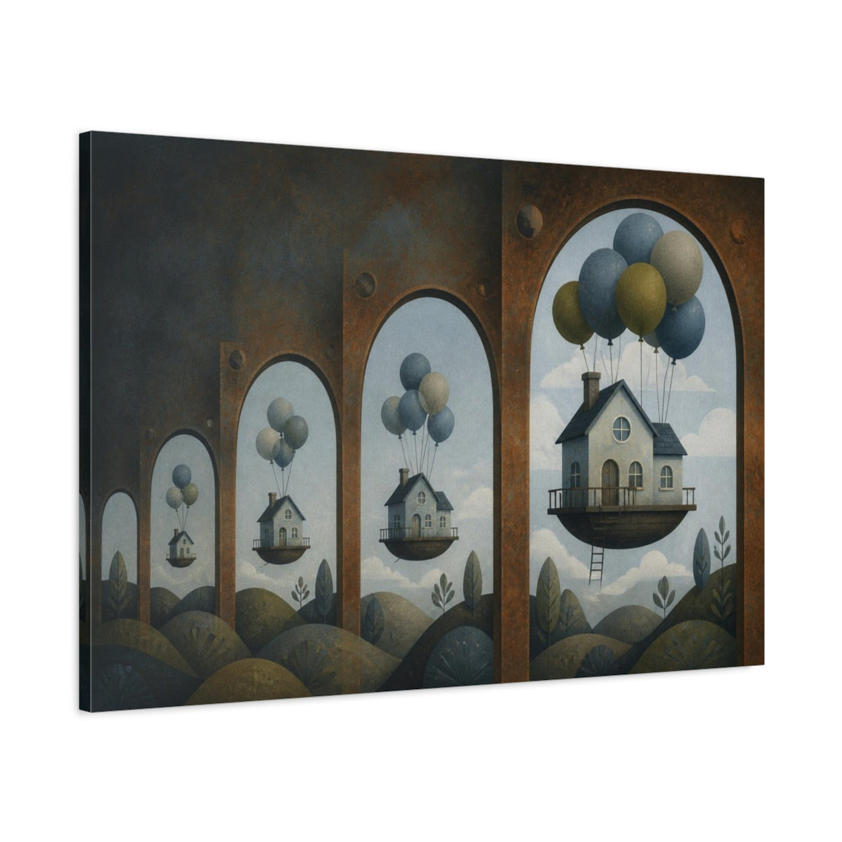 Main Mockup. Floating House Illusion shown as canvas print
