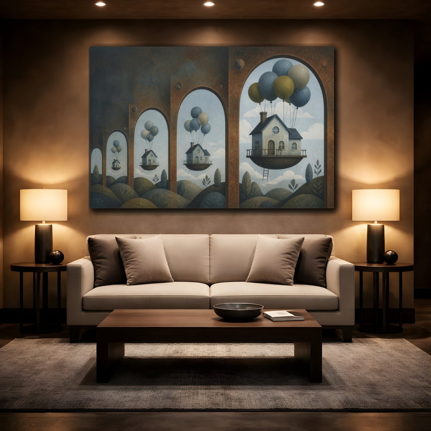 Mockup 2. Floating House Illusion shown as canvas print