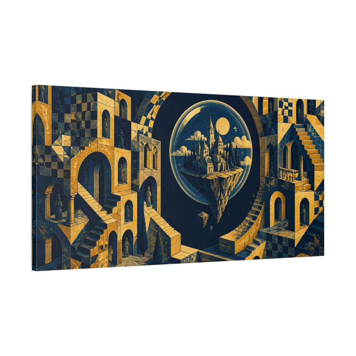 Main Mockup. Floating Island Illusion shown as canvas print