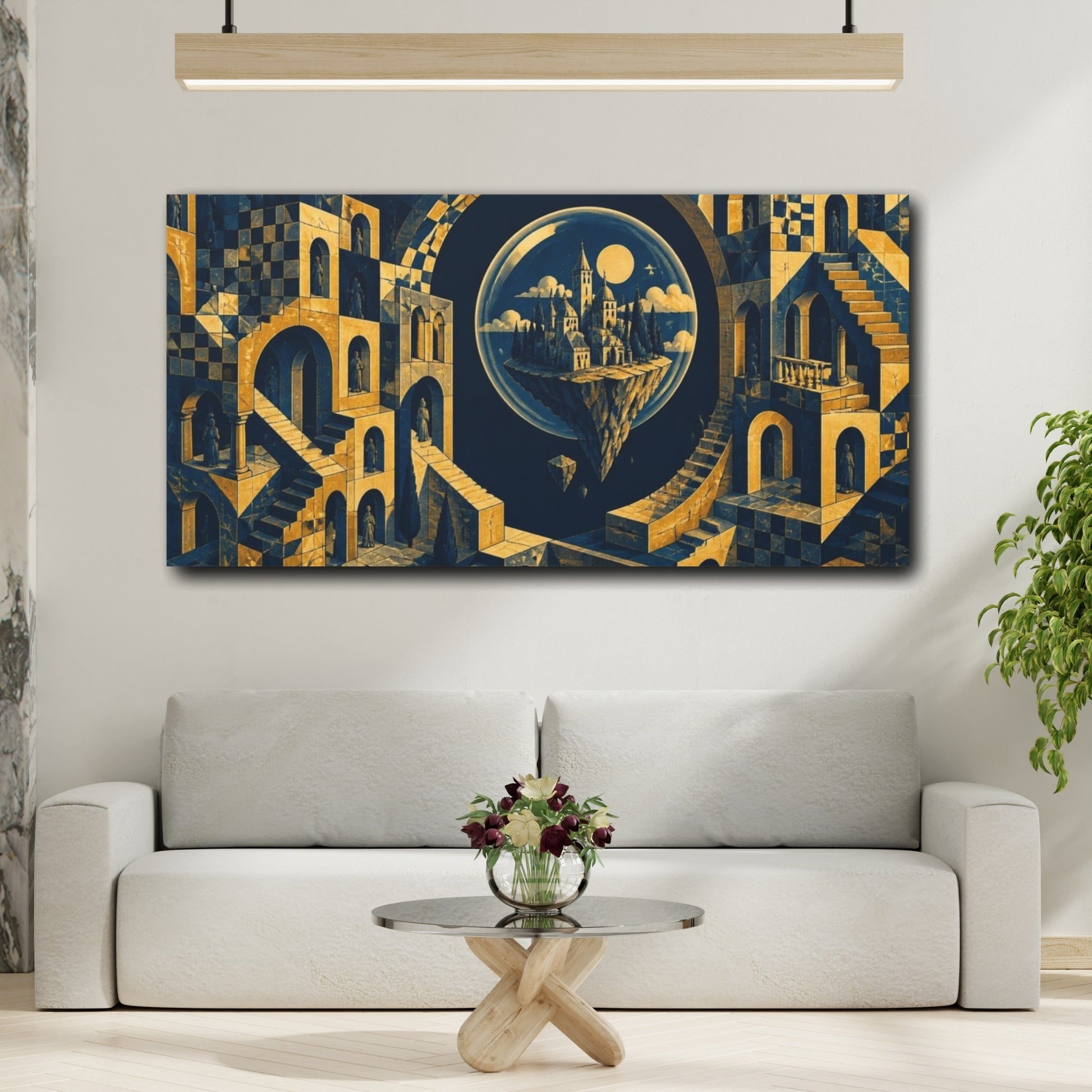 Mockup 2. Floating Island Illusion shown as canvas print