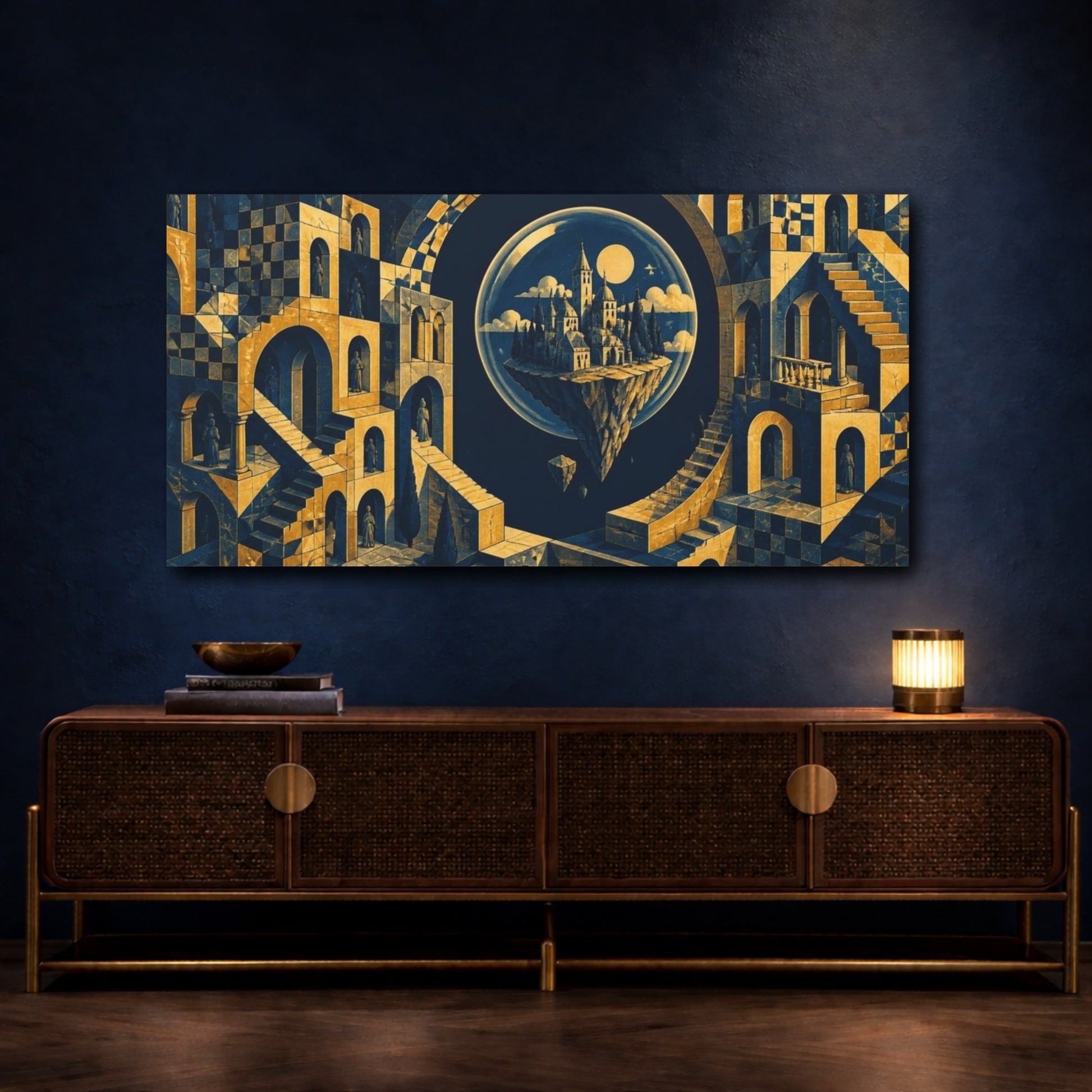 Mockup 4. Floating Island Illusion shown as canvas print