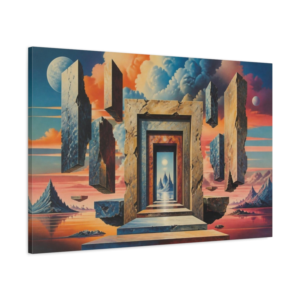 Main Mockup. Floating Portal Illusion shown as canvas print