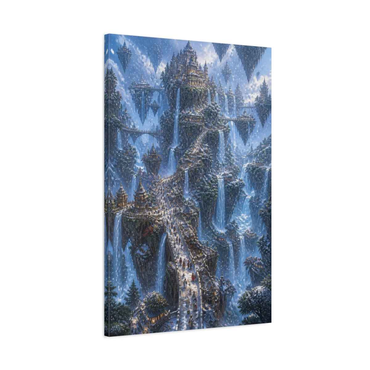 Main Mockup. Floating Waterfall City shown as canvas print