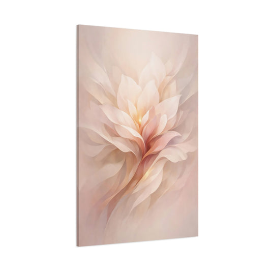 Main Mockup. Floral Abstract Flower Soft Pink Flower shown as stretched canvas wall art