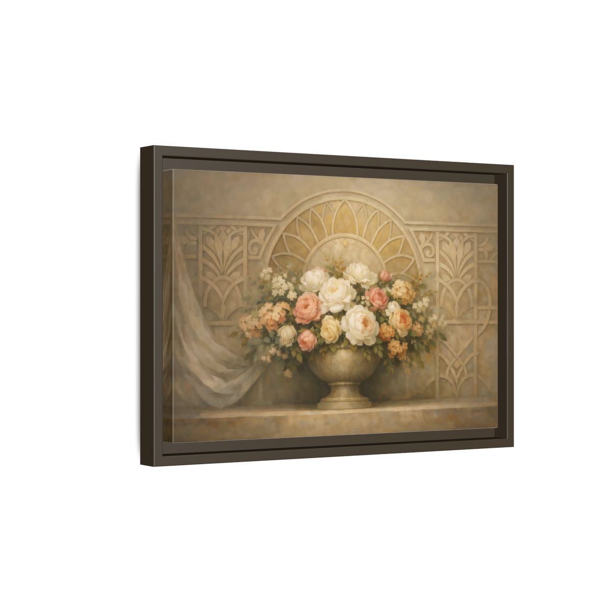 Side Mockup 5. Floral Floral Arrangement Pastel Floral shown as stretched canvas wall art