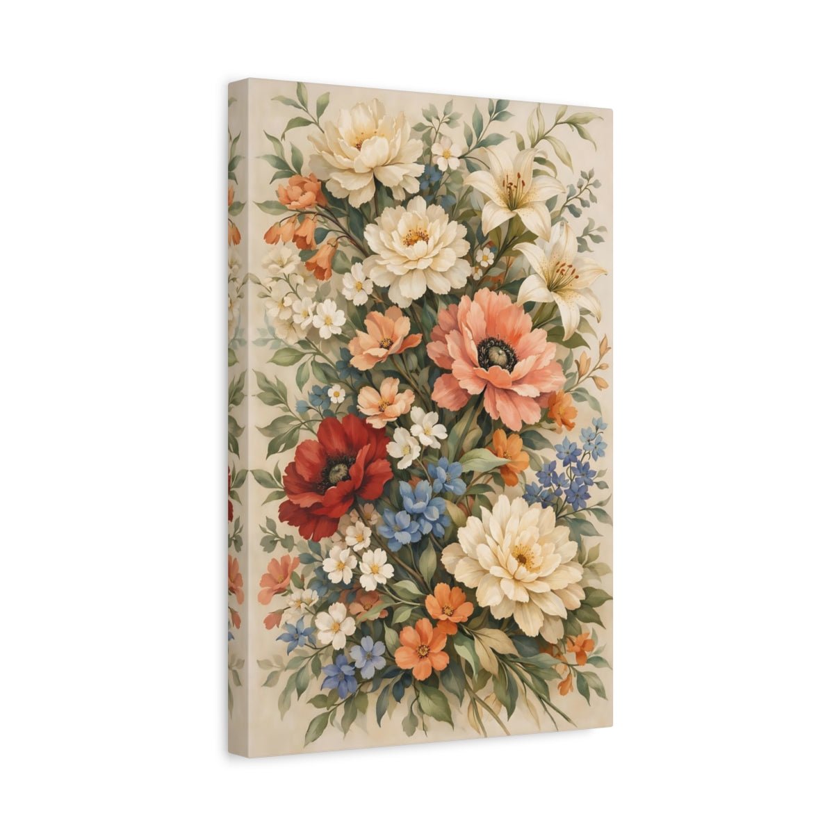 Floral Arrangement Vintage Bouquet - Canvas Wall Art Print - YesArtYes
