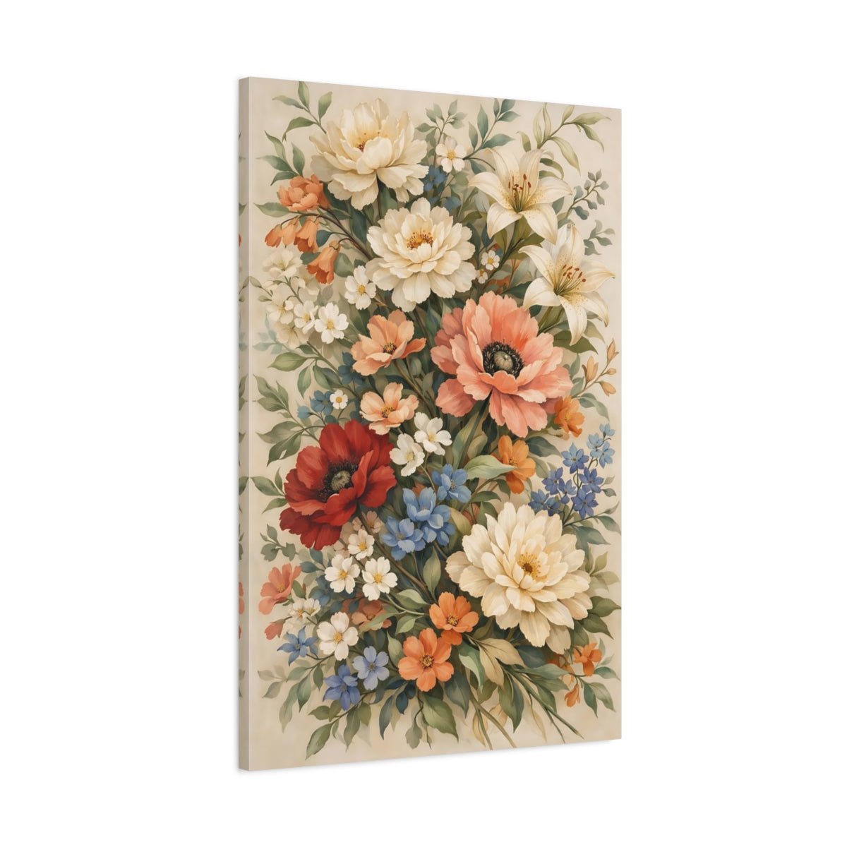 Floral Arrangement Vintage Bouquet - Canvas Wall Art Print - YesArtYes