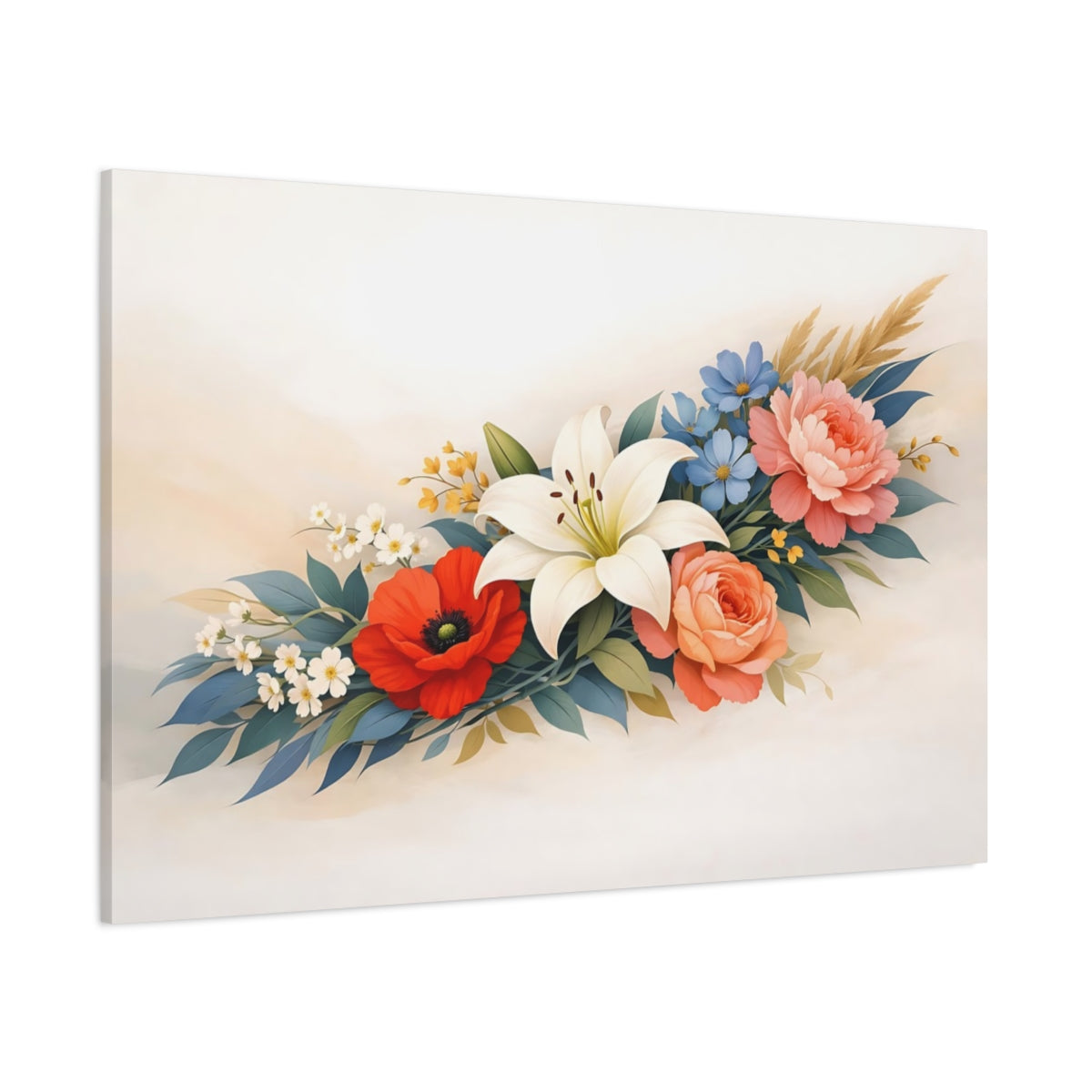 Floral Artistic Flow shown as stretched canvas wall art