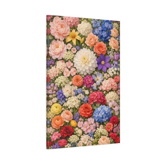 Floral Assorted Flowers Colorful - Canvas Wall Art Print - YesArtYes