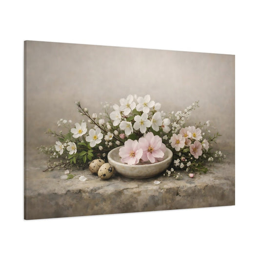 Floral Blossoms Spring Arrangement - Canvas Wall Art Print - YesArtYes