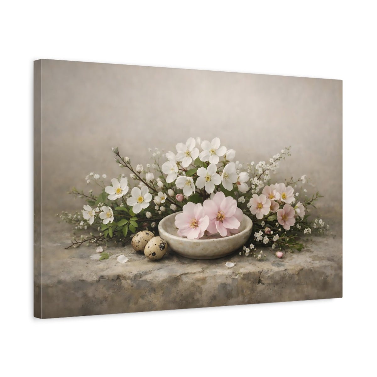 Floral Blossoms Spring Arrangement - Canvas Wall Art Print - YesArtYes