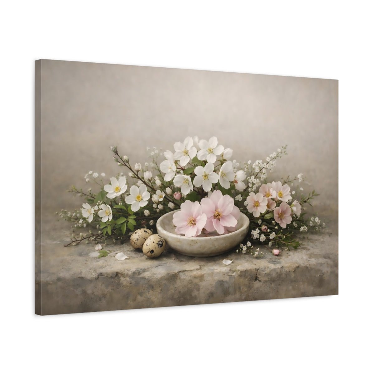 Floral Blossoms Spring Arrangement - Canvas Wall Art Print - YesArtYes