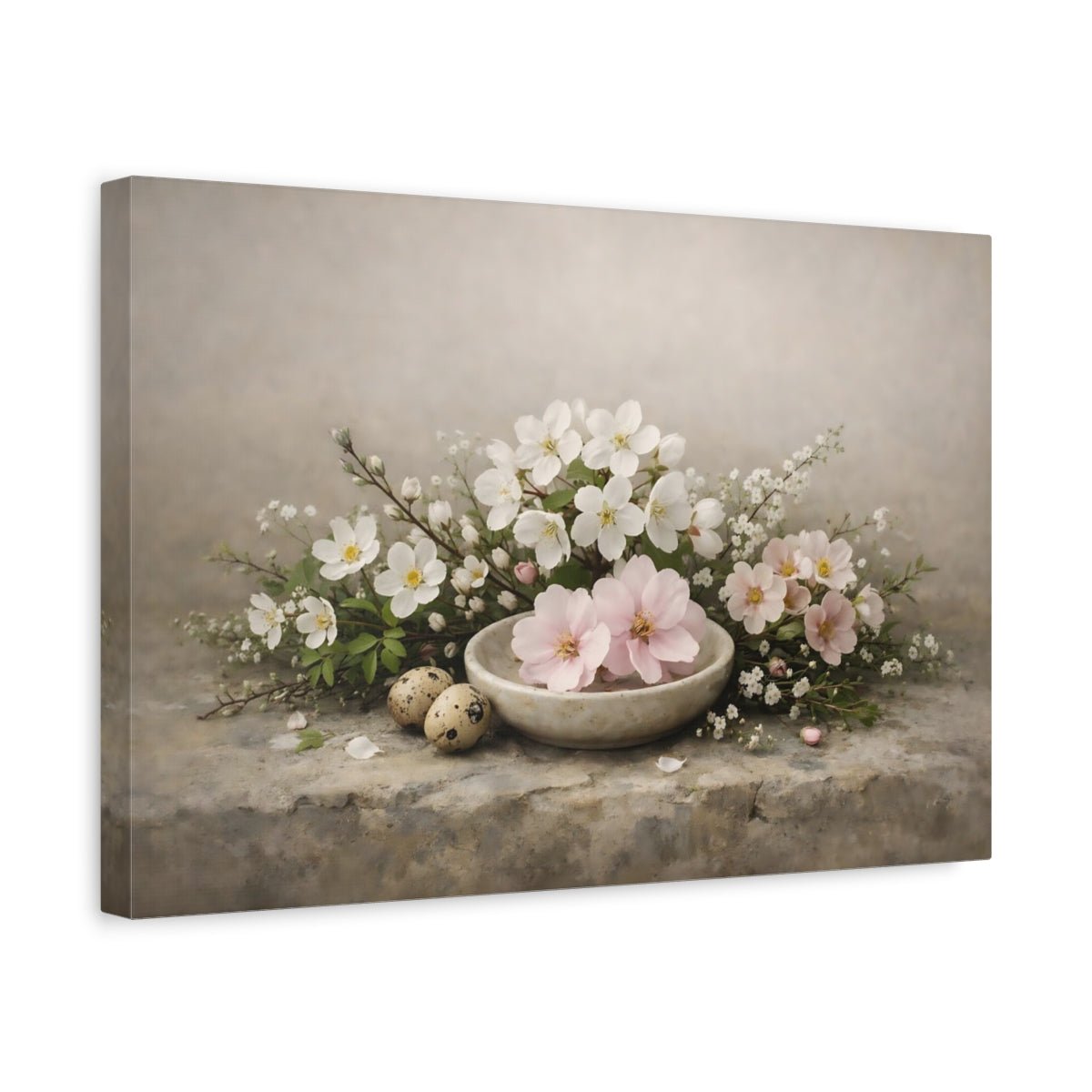 Floral Blossoms Spring Arrangement - Canvas Wall Art Print - YesArtYes
