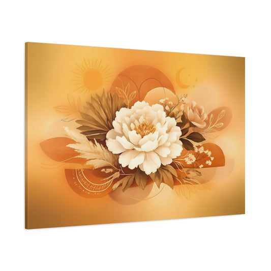 Floral Boho Line Art shown as stretched canvas wall art