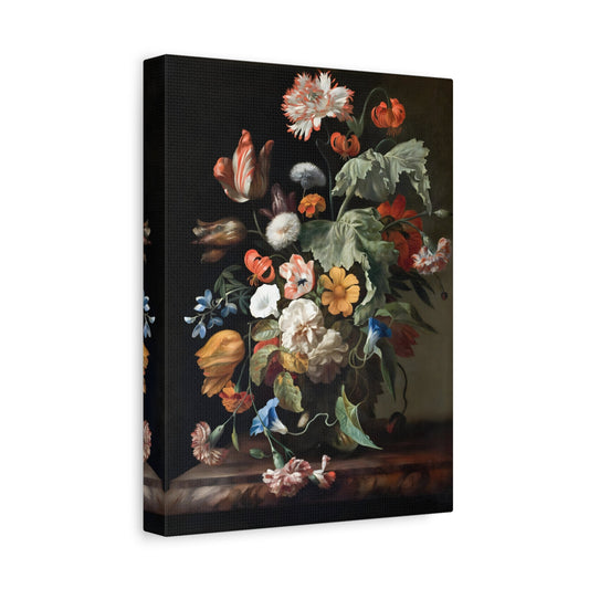 Floral Boho Moody Flowers Canvas Print - Vintage Still Life Wall Art - YesArtYes
