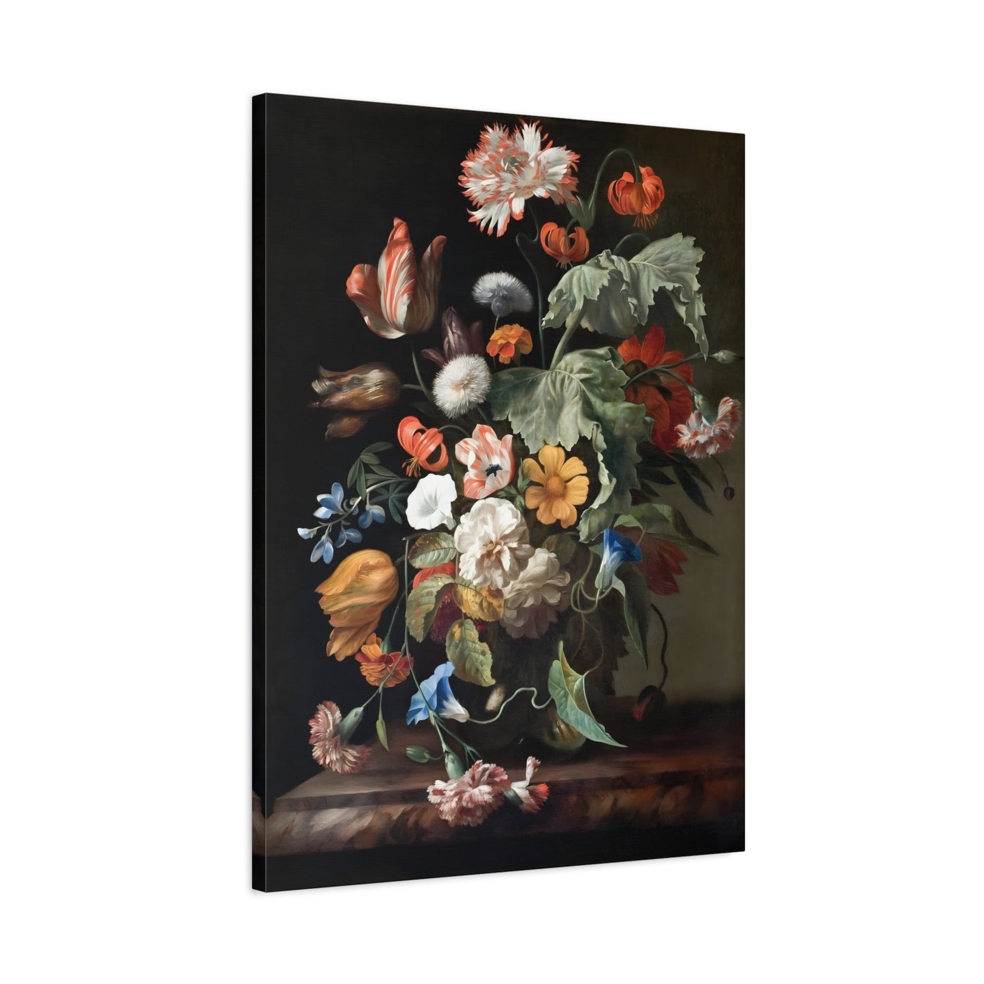 Floral Boho Moody Flowers Canvas Print - Vintage Still Life Wall Art - YesArtYes