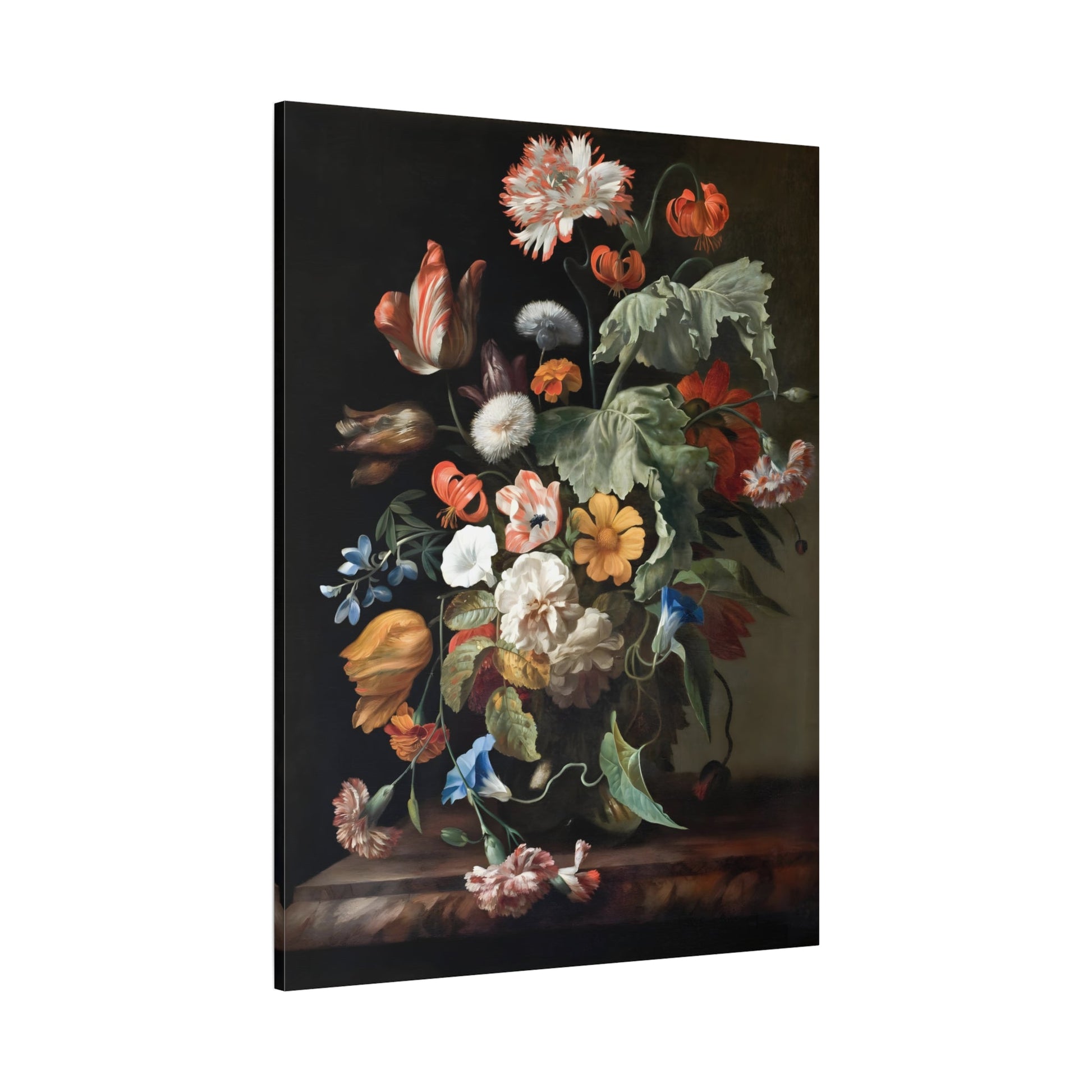 Floral Boho Moody Flowers Canvas Print - Vintage Still Life Wall Art - YesArtYes