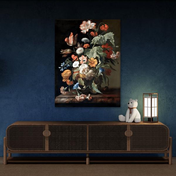 Floral Boho Moody Flowers Canvas Print - Vintage Still Life Wall Art - YesArtYes