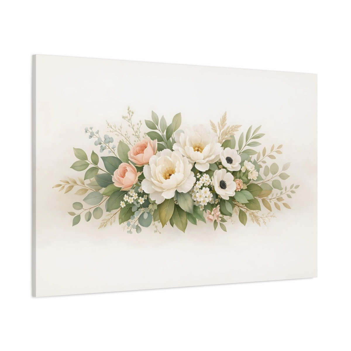 Floral Botanical Leaves shown as stretched canvas wall art