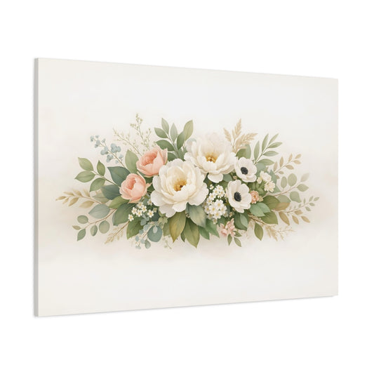 Floral Botanical Leaves shown as stretched canvas wall art