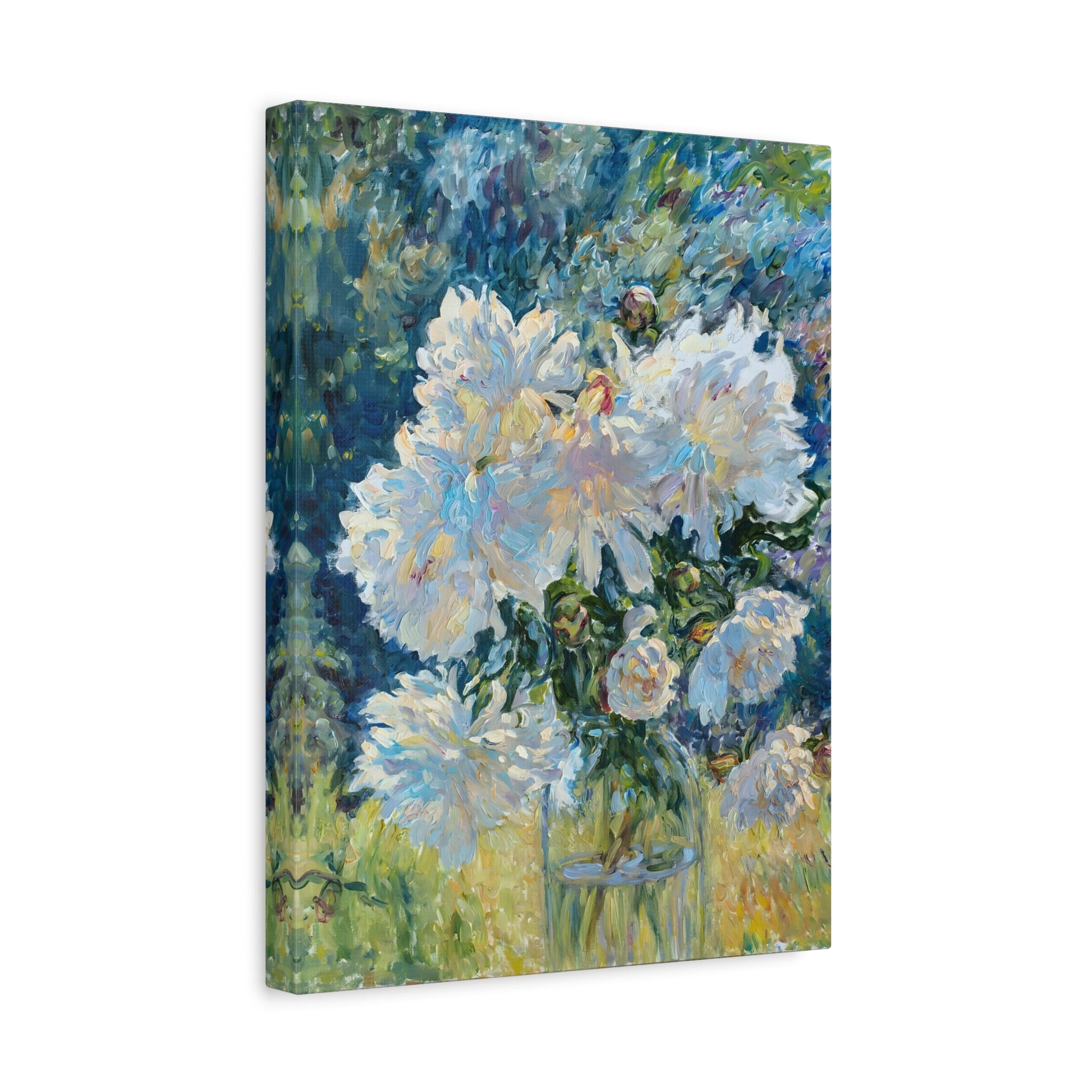 Floral Botanical Peony Vintage Canvas - Large Flower Still Life Print - YesArtYes