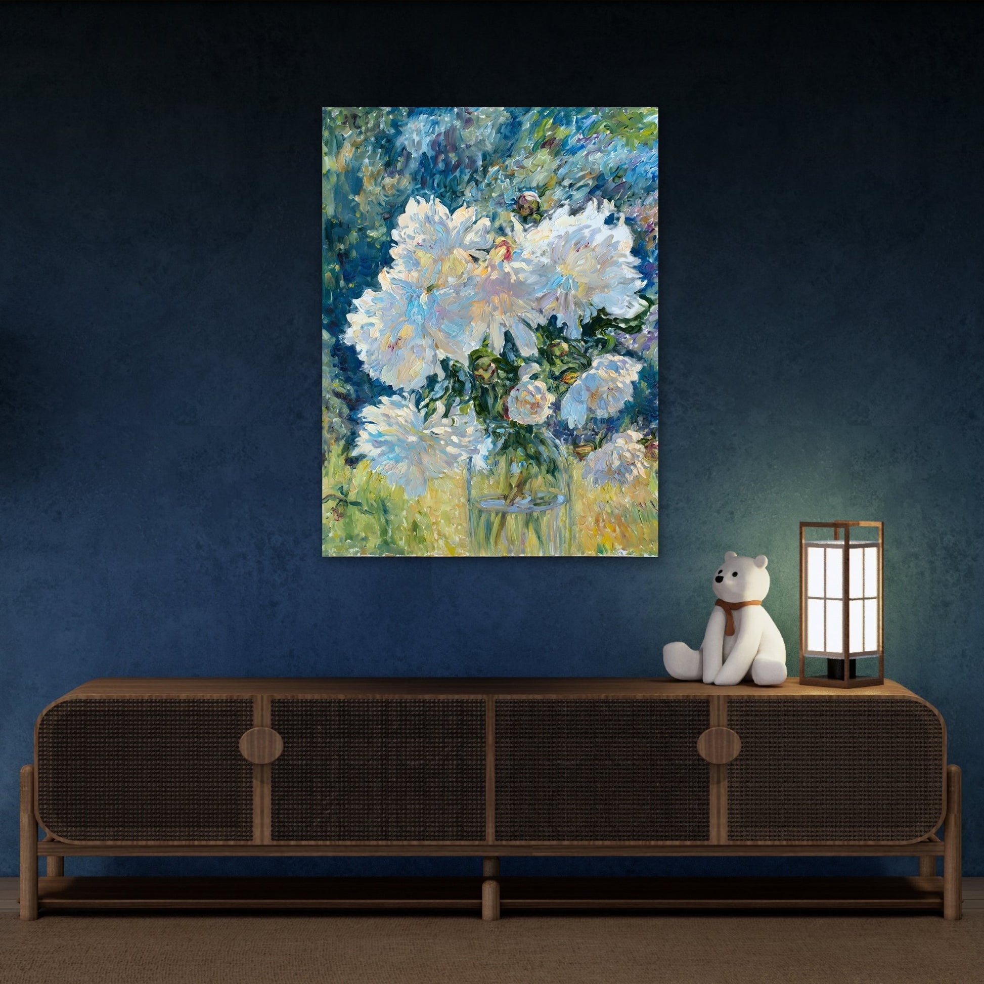 Floral Botanical Peony Vintage Canvas - Large Flower Still Life Print - YesArtYes