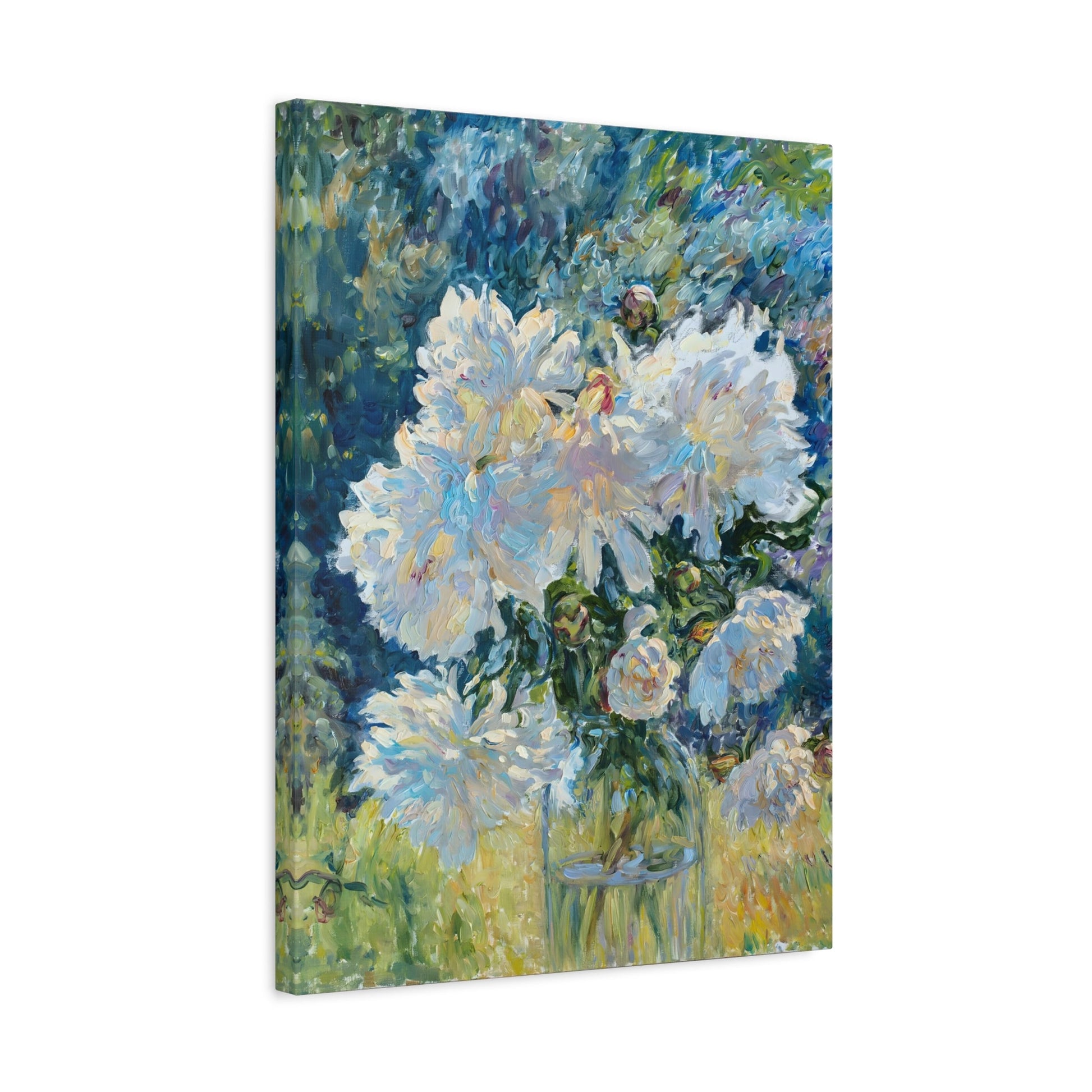 Floral Botanical Peony Vintage Canvas - Large Flower Still Life Print - YesArtYes