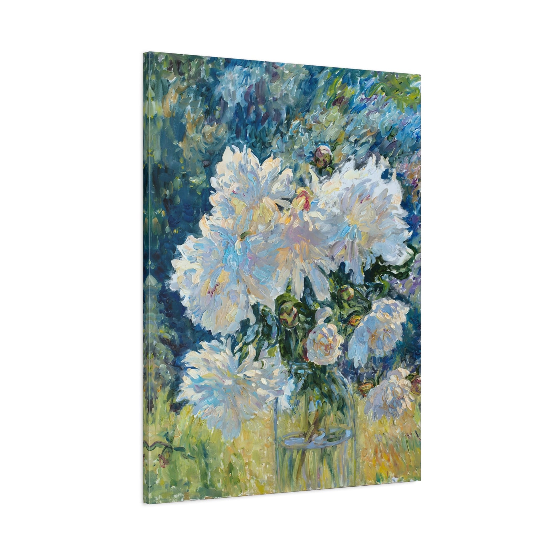 Floral Botanical Peony Vintage Canvas - Large Flower Still Life Print - YesArtYes