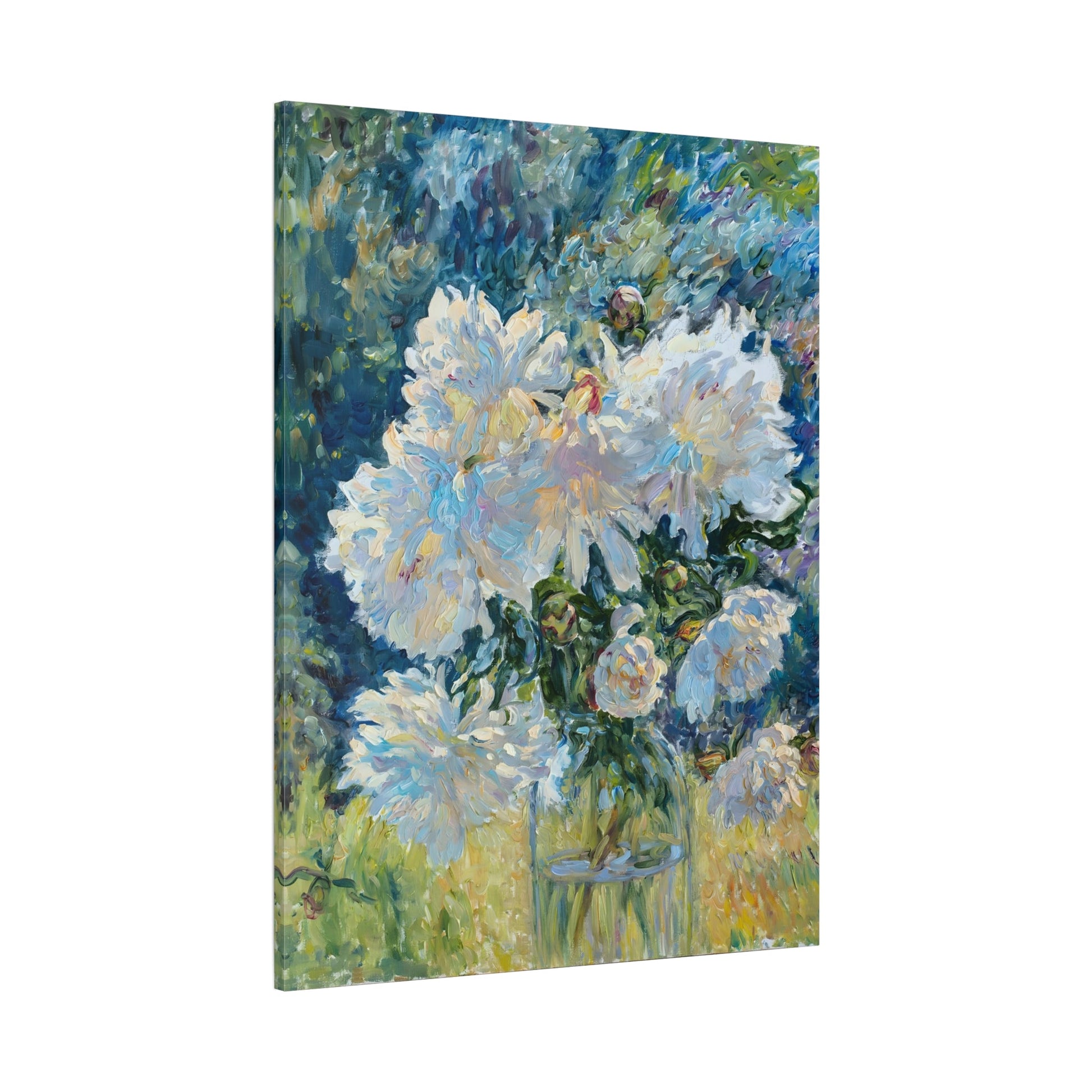 Floral Botanical Peony Vintage Canvas - Large Flower Still Life Print - YesArtYes
