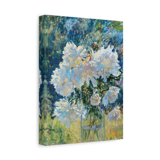 Floral Botanical Peony Vintage Canvas - Large Flower Still Life Print - YesArtYes