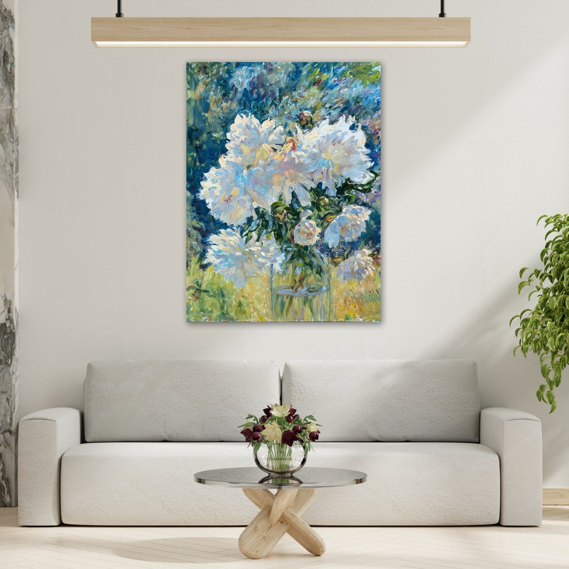Floral Botanical Peony Vintage Canvas - Large Flower Still Life Print - YesArtYes