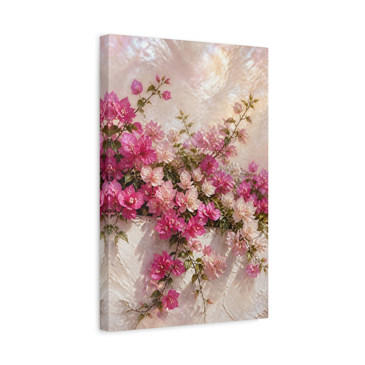 Side Mockup 4. Floral Bougainvillea Branch shown as canvas print