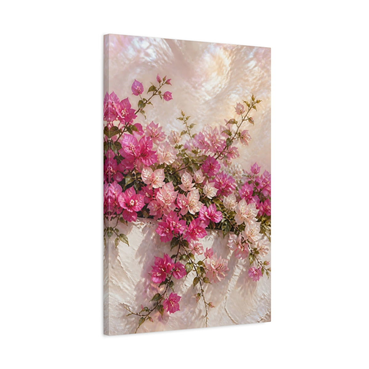 Side Mockup 2. Floral Bougainvillea Branch shown as canvas print