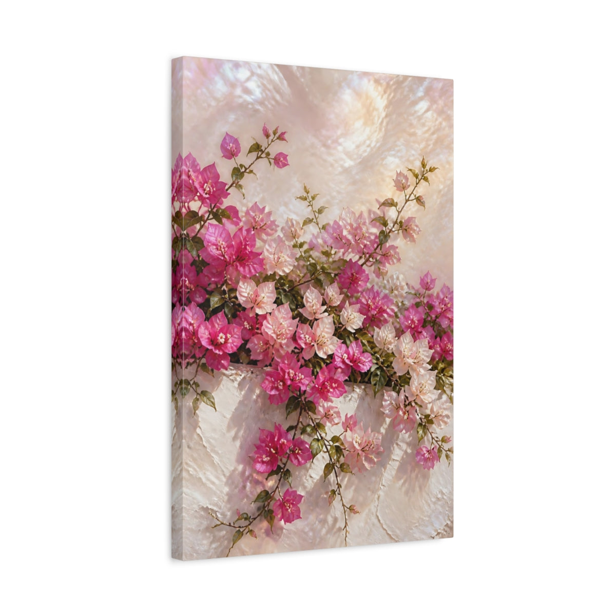 Side Mockup 3. Floral Bougainvillea Branch shown as canvas print