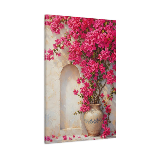 Floral Bougainvillea Pink Canvas Print – Living Room, Above Sofa - YesArtYes