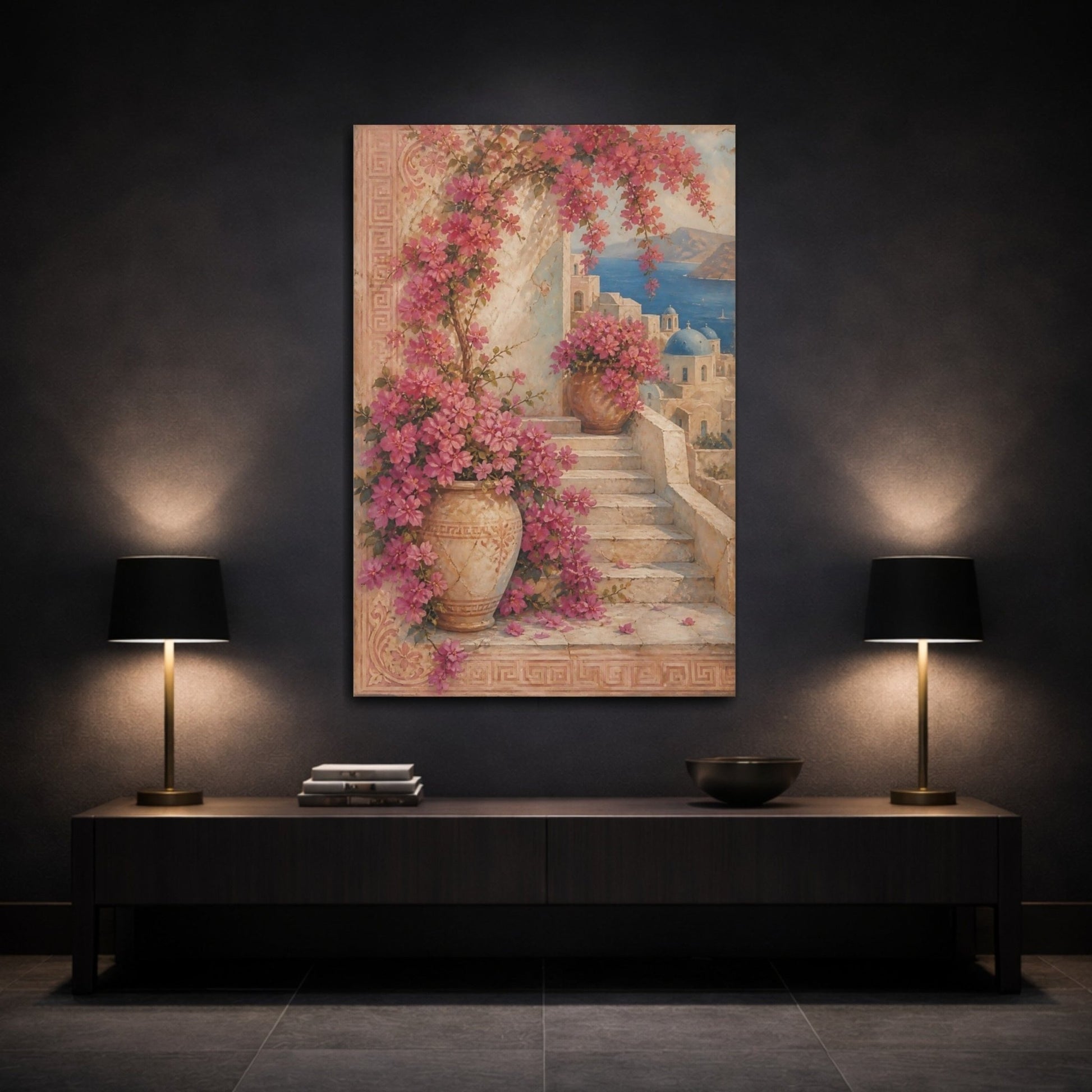 Floral Bougainvillea Pink Canvas Print Wall Art – Living Room Decor, Large - YesArtYes