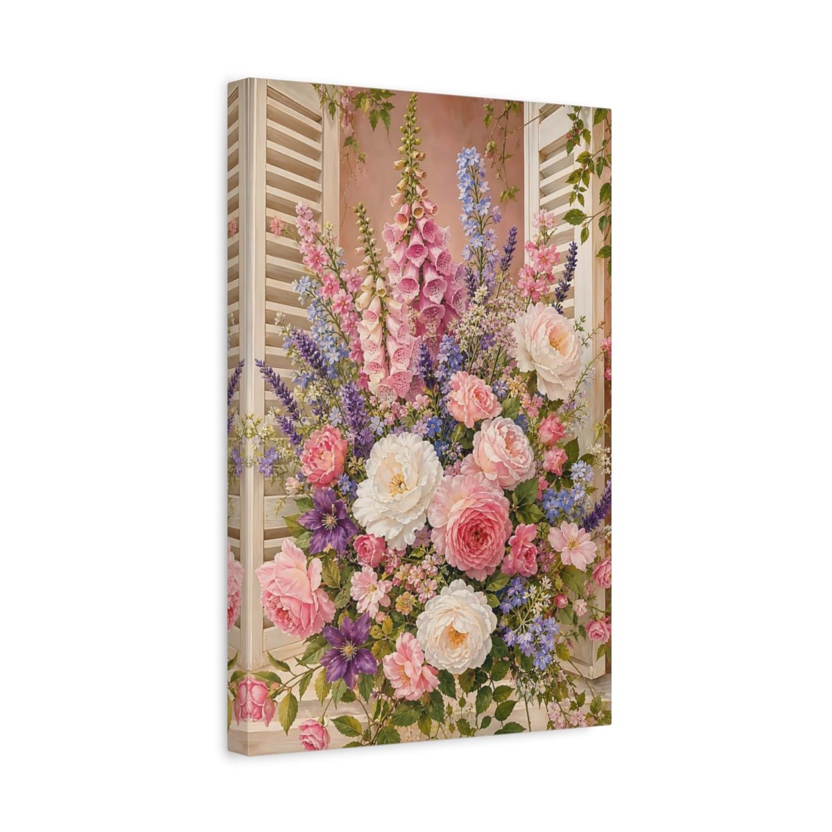Floral Bouquet Pink Canvas Print – Living Room, Above Couch - YesArtYes