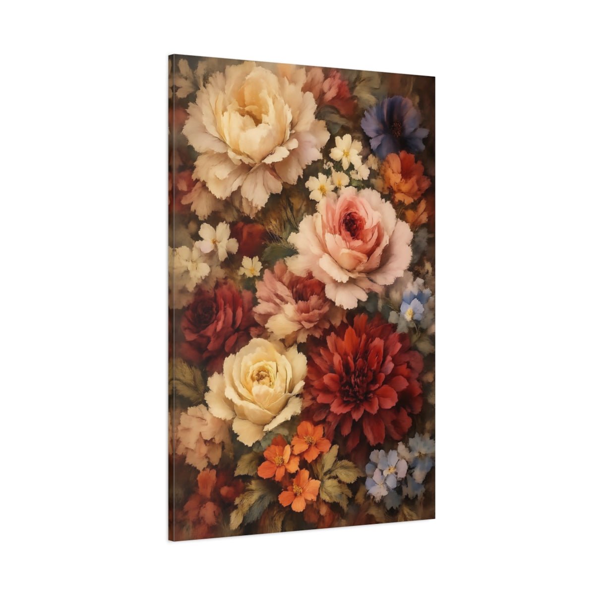 Floral Bouquet Vintage Arrangement - Canvas Wall Art Print - YesArtYes