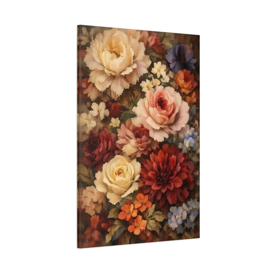 Floral Bouquet Vintage Arrangement - Canvas Wall Art Print - YesArtYes