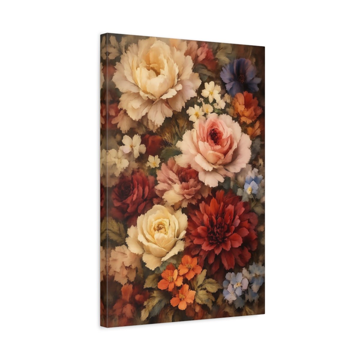 Floral Bouquet Vintage Arrangement - Canvas Wall Art Print - YesArtYes