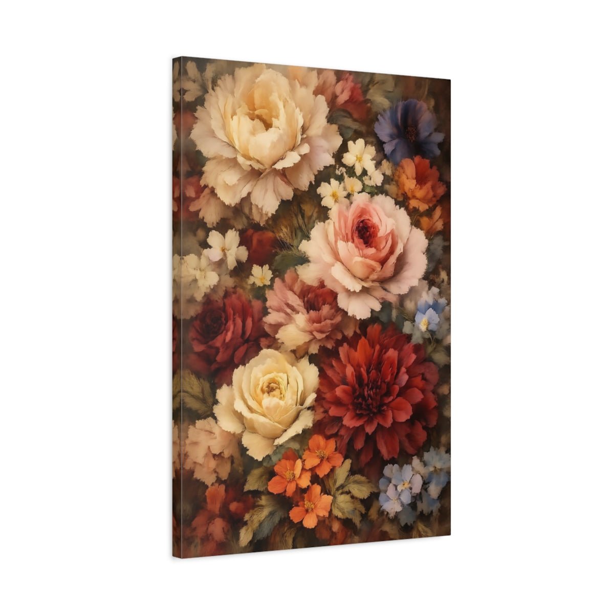 Floral Bouquet Vintage Arrangement - Canvas Wall Art Print - YesArtYes