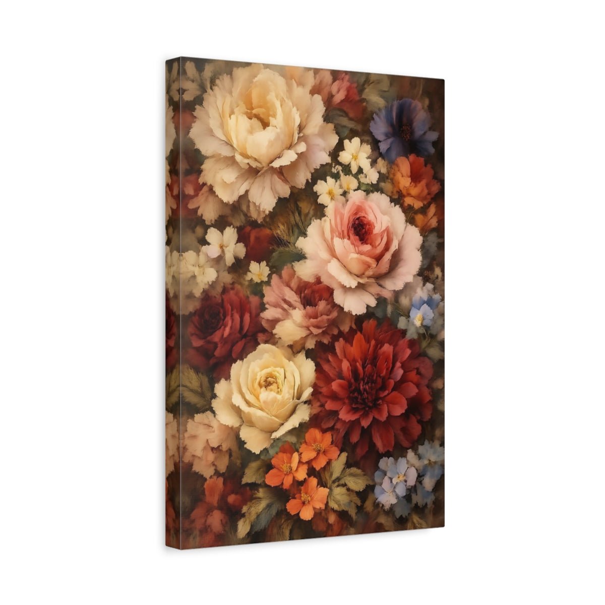 Floral Bouquet Vintage Arrangement - Canvas Wall Art Print - YesArtYes