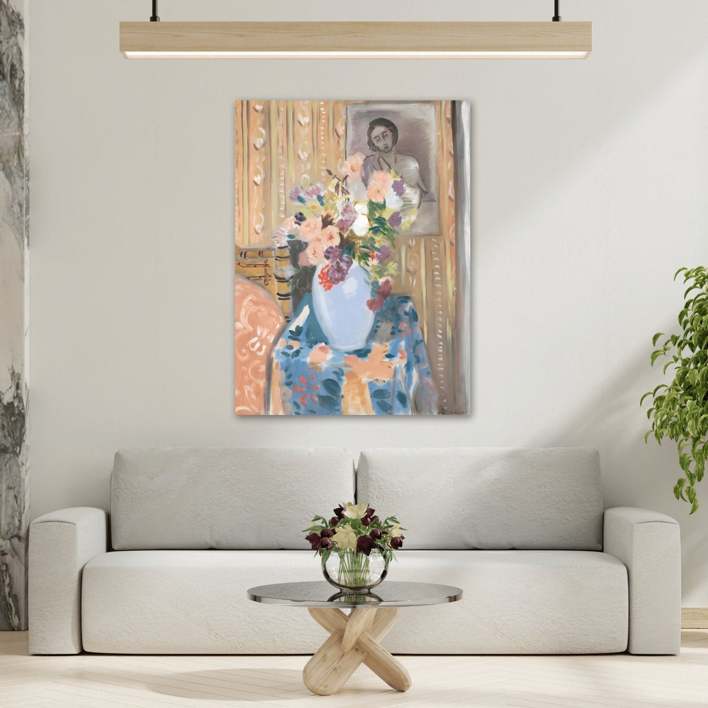 Floral Canvas Wall Art Print - Flowers Framed Matisse Artwork - YesArtYes